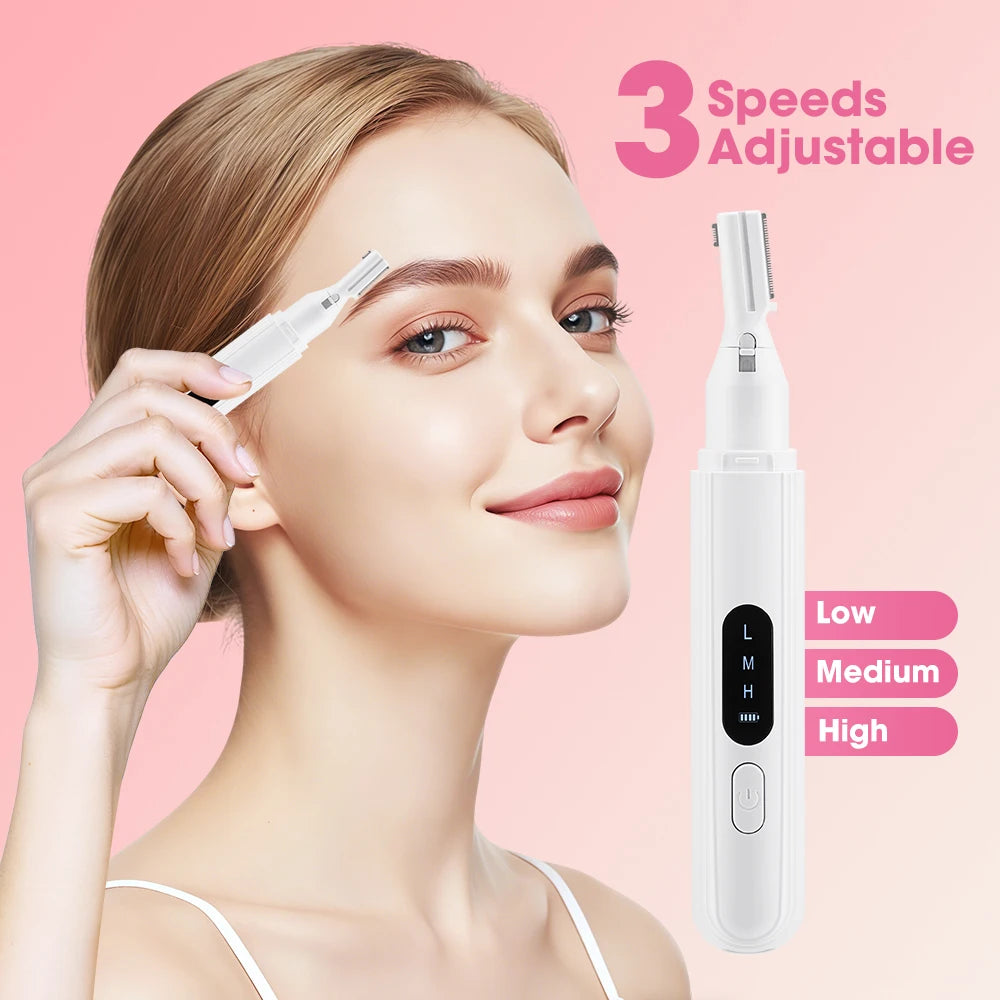Ms.DearChoice Rechargeable Eyebrow Trimmer Dual Sided Shaver