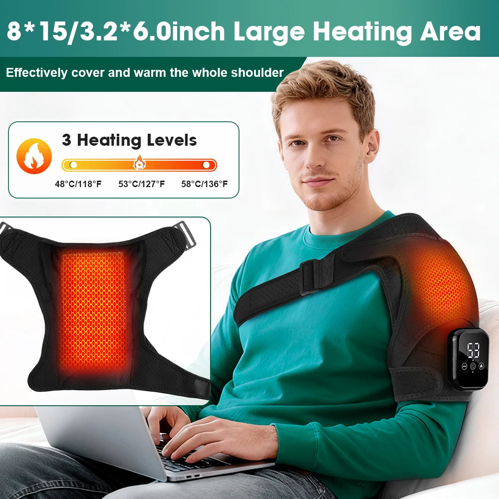 Hailicare Electric Heating Shoulder Brace With Vibration Massage Hot Compress