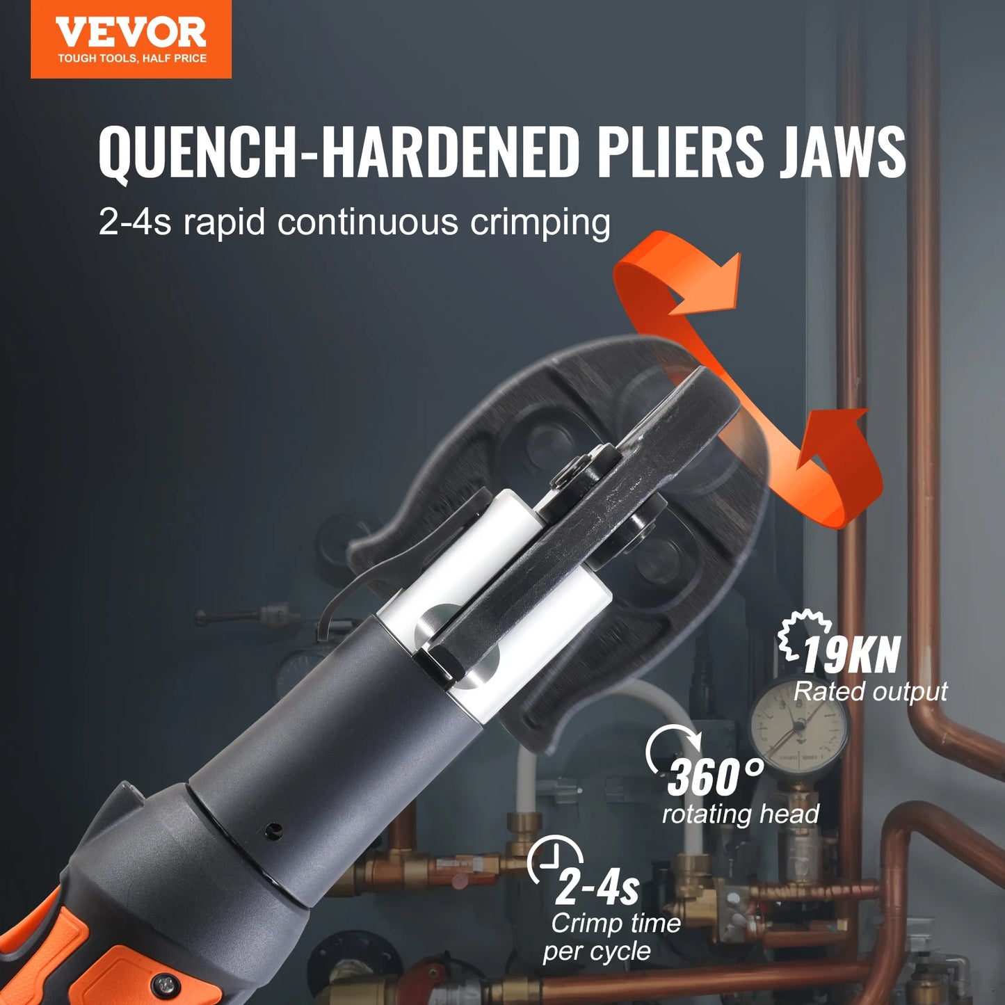 SucceBuy Pro 18V Electric Pipe Crimping Tool Kit With Jaws